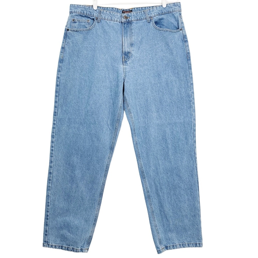 Cross & Windsor Men's Denim Jeans Size 40x32 Relaxed Fit Tapered High Rise Blue